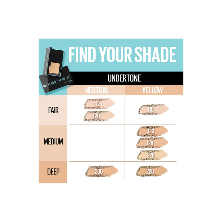 Maybelline Fit Me 24Hr Oil Control Powder Foundation - 123 Soft Nude