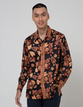 Adikusuma Men's Body Fit Shirt Batik Keladi Leaf