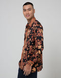 Adikusuma Men's Body Fit Shirt Batik Keladi Leaf