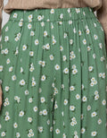 Details Long Pants Pull On Wide Leg Trousers With Floral