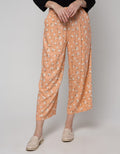 Details Long Pants Pull On Wide Leg Trousers With Floral