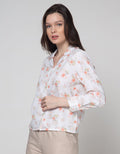Details Long Sleeve Shirt With Floral Print