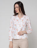 Details Long Sleeve Shirt With Floral Print