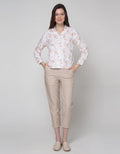 Details Long Sleeve Shirt With Floral Print