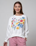 Details Sweatshirt With Floral Cross Stitch Embroidery