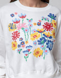 Details Sweatshirt With Floral Cross Stitch Embroidery