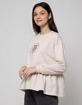 Details Sweatshirt With Cut And Sewn-Gathering At Waist