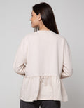 Details Sweatshirt With Cut And Sewn-Gathering At Waist