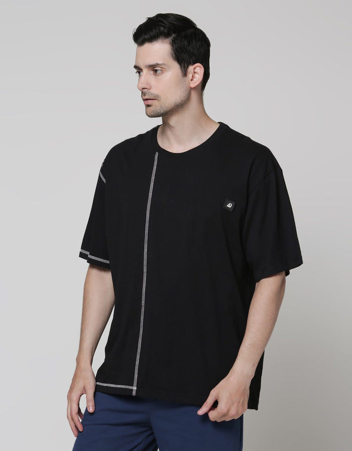 American Jeans Short Sleeve T-Shirt Contrast Overlock Stitch