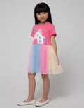 Little M Short Sleeve Midi Dress Unicorn Tile Warna