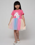 Little M Short Sleeve Midi Dress Unicorn Tile Warna