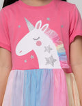 Little M Short Sleeve Midi Dress Unicorn Tile Warna