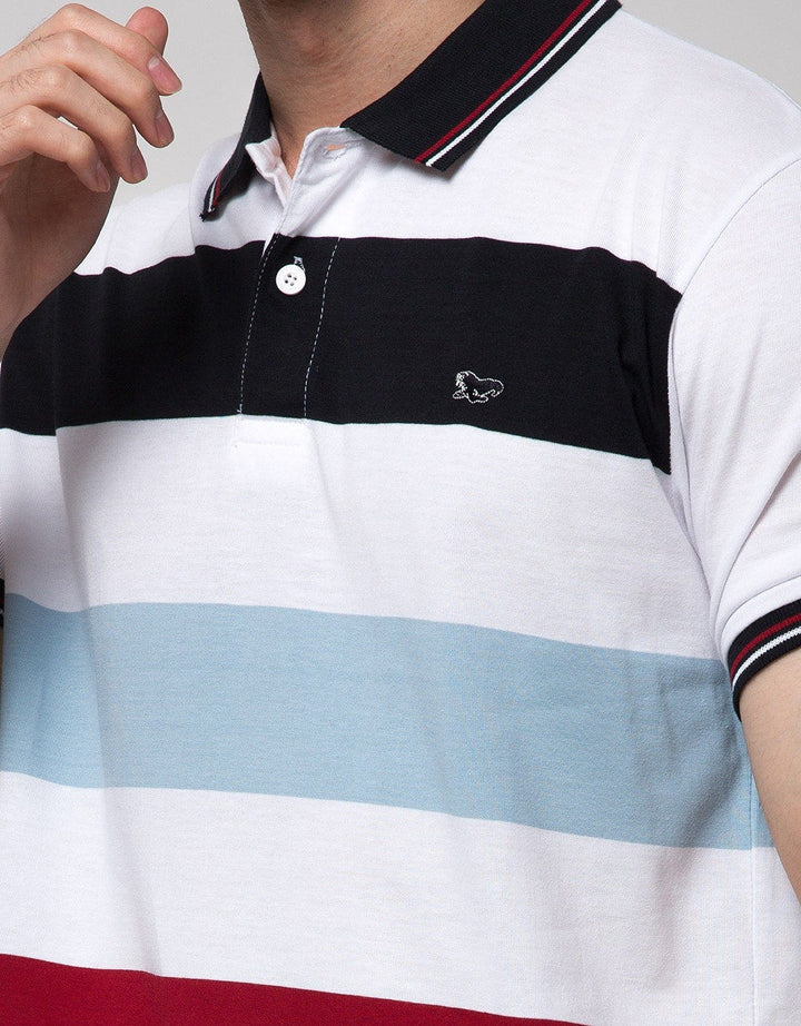 Walrus Kaos Polo Salur Stripe Block Pria