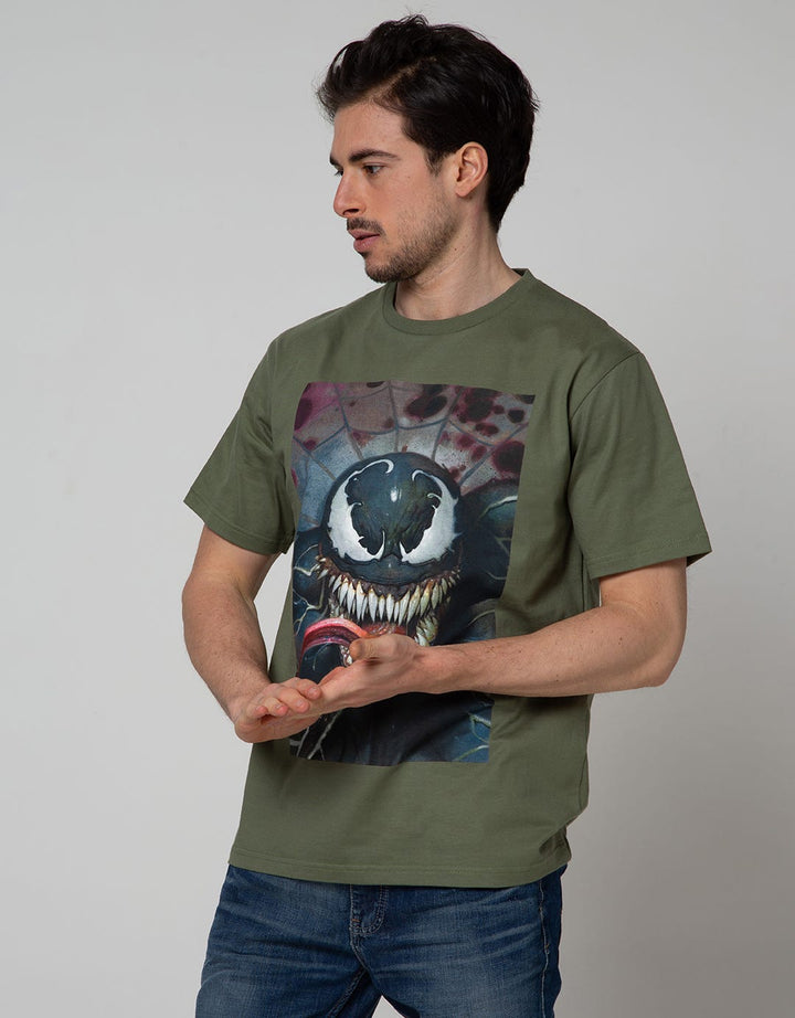 Marvel Transformers Short Sleeve T-Shirt Print Venom Jumping