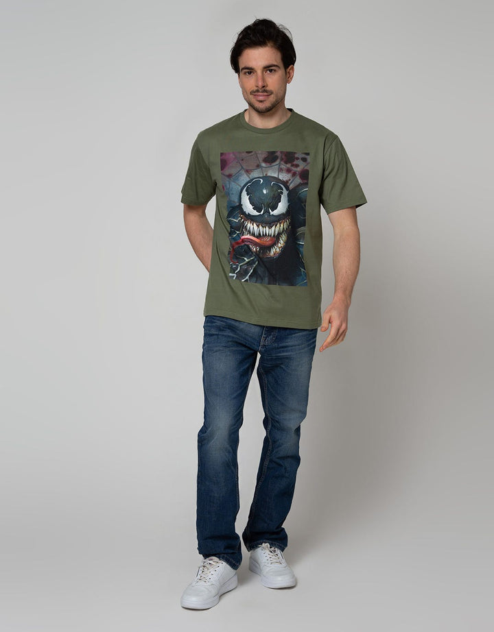 Marvel Transformers Short Sleeve T-Shirt Print Venom Jumping