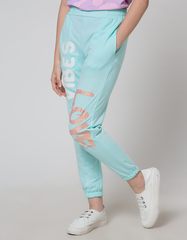 Nevada Jogger Pants Knit Big Print Love Vibes