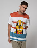 Disney Striped Pluto Lengan Pendek Kaos