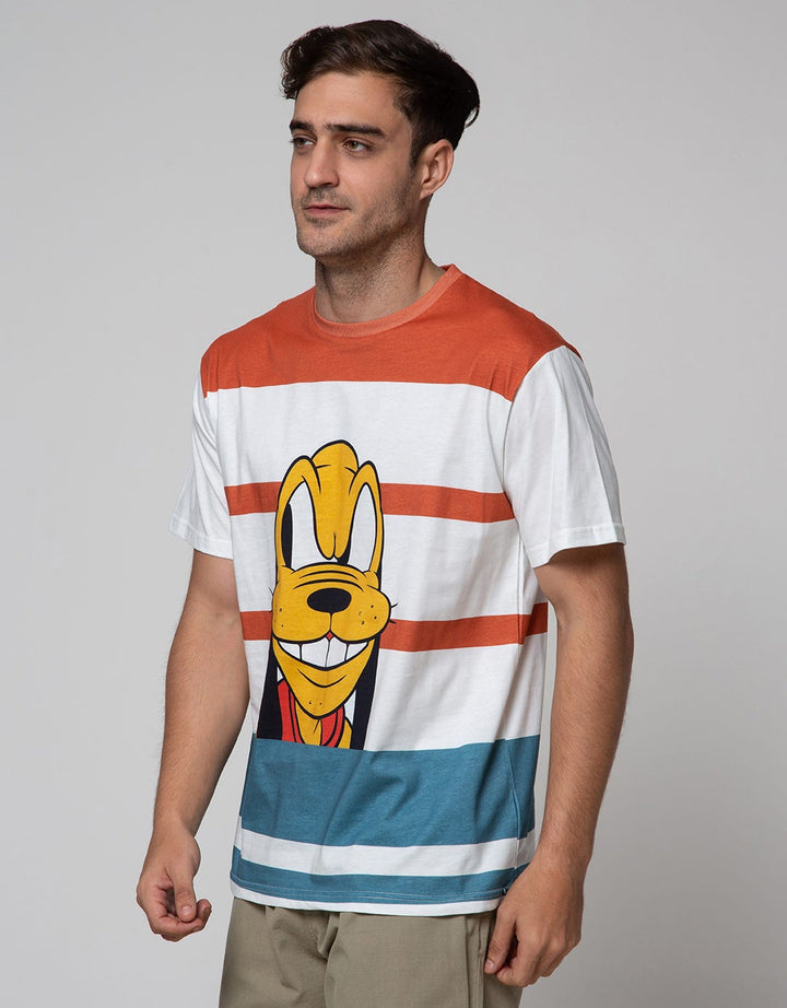 Disney Striped Pluto Lengan Pendek Kaos