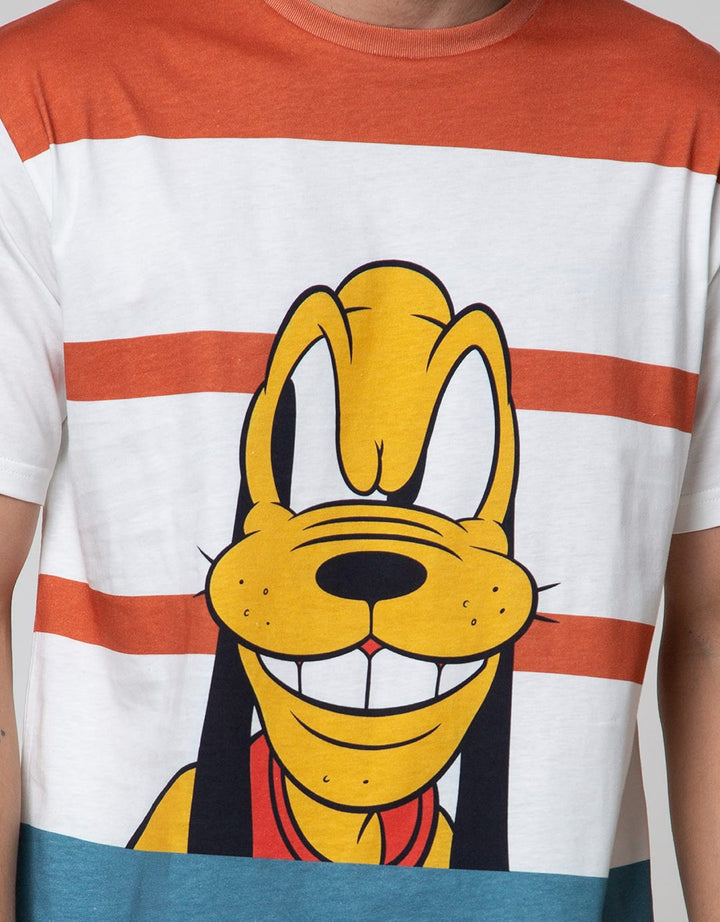 Disney Striped Pluto Lengan Pendek Kaos
