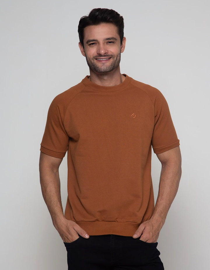 Details Short Sleeve Sweatshirt Jumper Basic Solid