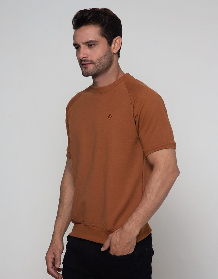 Details Short Sleeve Sweatshirt Jumper Basic Solid