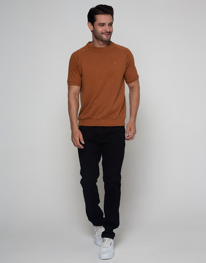 Details Short Sleeve Sweatshirt Jumper Basic Solid