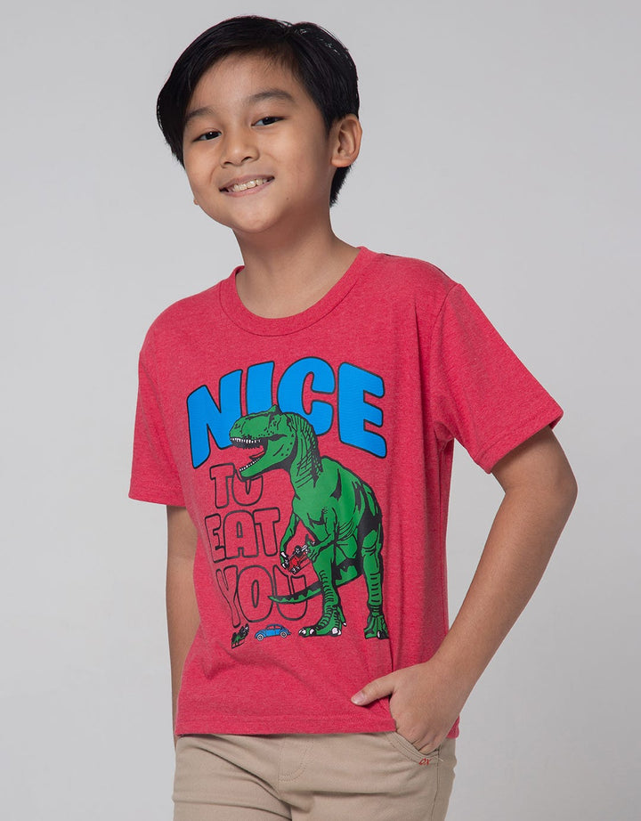 Little M Short Sleeve T-Shirt Dino Nice Eat