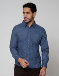 Details Long Sleeve Shirt Print Check Cotton Slub