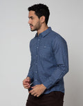 Details Long Sleeve Shirt Print Check Cotton Slub