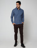 Details Long Sleeve Shirt Print Check Cotton Slub