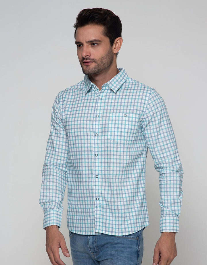 Details Long Sleeve Shirt Print Check