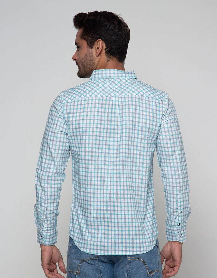 Details Long Sleeve Shirt Print Check