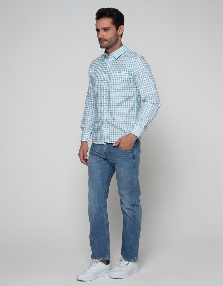 Details Long Sleeve Shirt Print Check