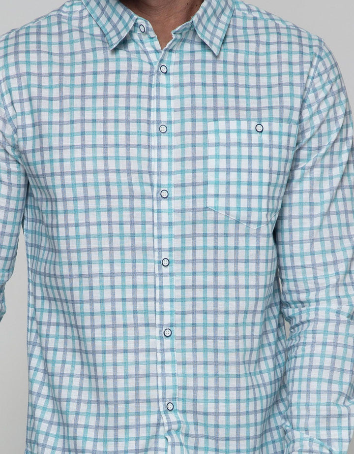 Details Long Sleeve Shirt Print Check