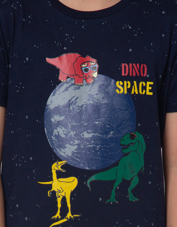 Little M Short Sleeve T-Shirt Dino Space