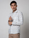 Details Long Sleeve Shirt Print Check Cotton Slub