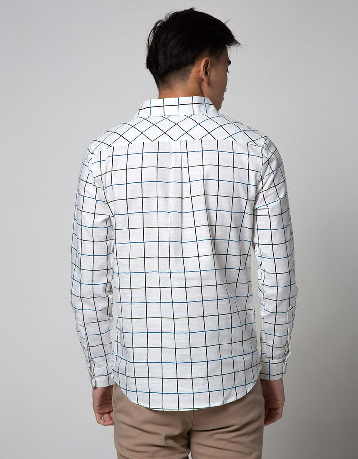 Details Long Sleeve Shirt Print Check Cotton Slub