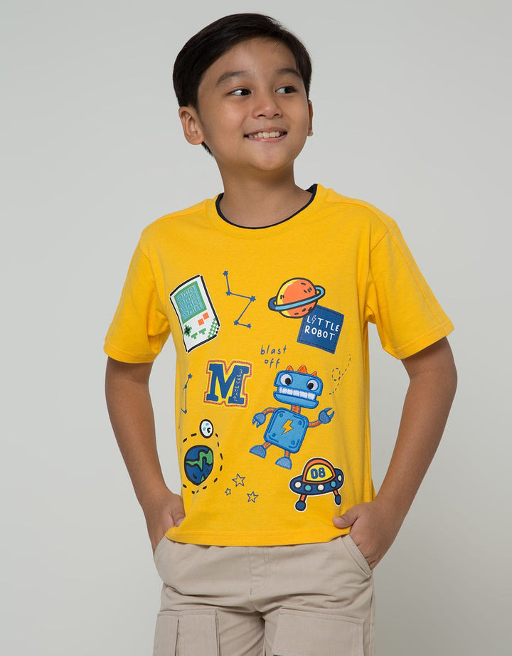 Little M Rib Bordir Kaos Anak Laki-laki