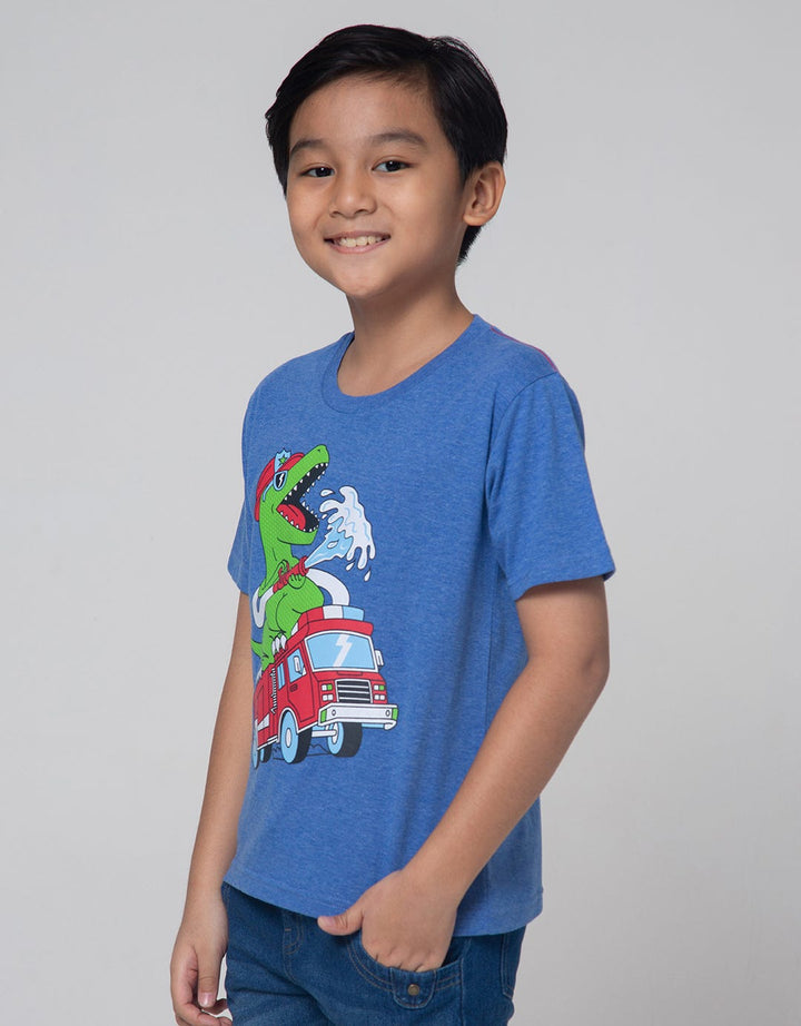 Little M Short Sleeve Dino Fireman T-Shirt