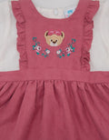 Pipiniko Short Sleeve Midi Dress Overall Bear Flower