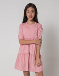 Nevada Long Sleeve Midi Dress 3/4 Daily Plain Bordir Emoji