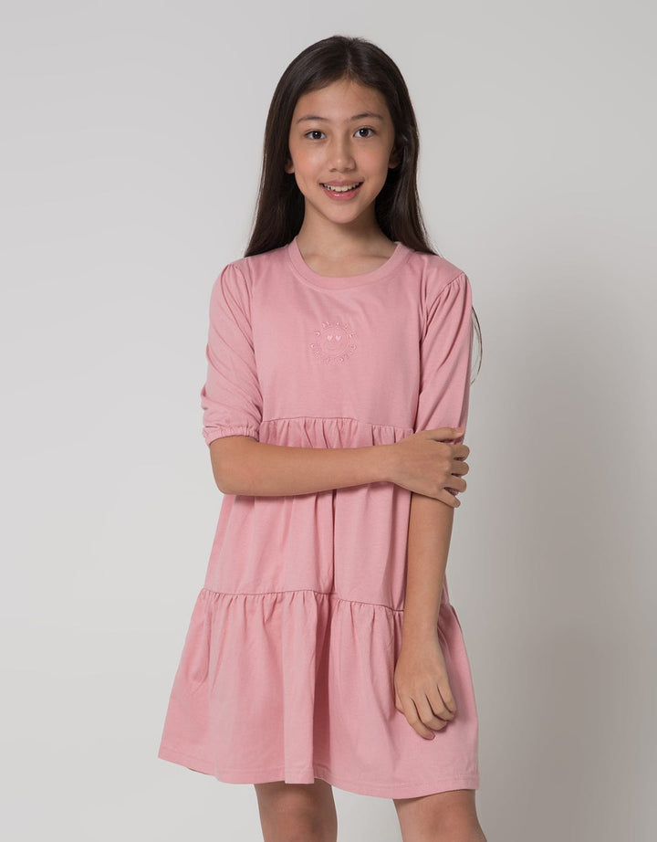 Nevada Long Sleeve Midi Dress 3/4 Daily Plain Bordir Emoji