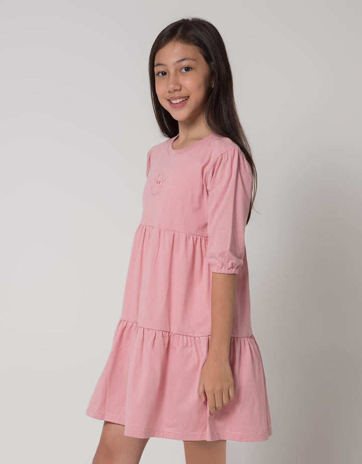 Nevada Long Sleeve Midi Dress 3/4 Daily Plain Bordir Emoji