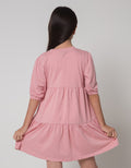 Nevada Long Sleeve Midi Dress 3/4 Daily Plain Bordir Emoji