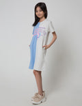 Nevada Half N Half Midi Dress Anak Perempuan