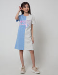 Nevada Half N Half Midi Dress Anak Perempuan