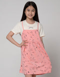Nevada Short Sleeve Midi Dress Mock Up 2 Layers Print Kucing