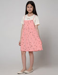 Nevada Short Sleeve Midi Dress Mock Up 2 Layers Print Kucing