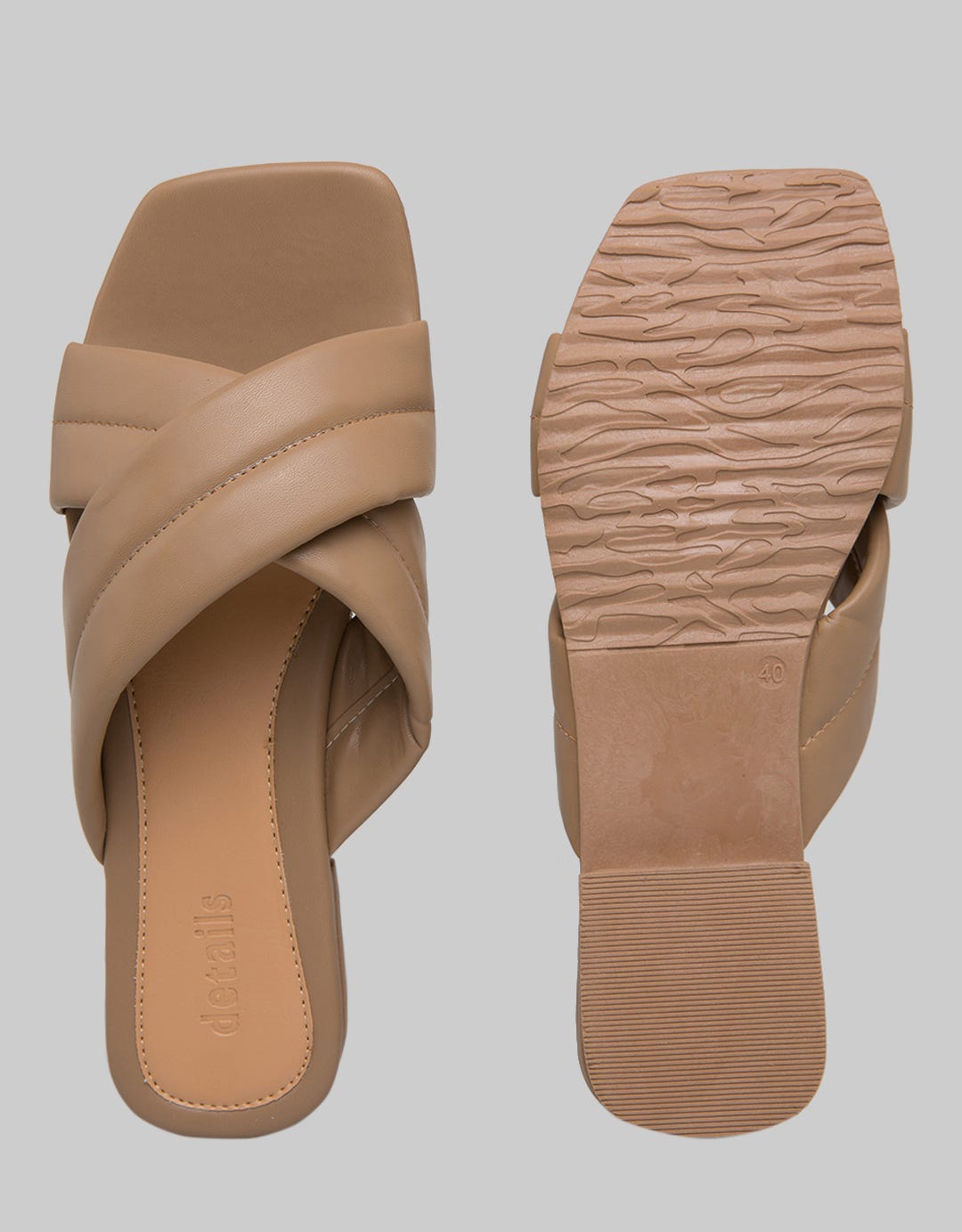 Details Slipper Sandals Cross Strap