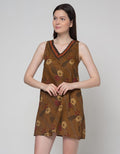 Cynthia V Neck Sleeveless Batik Dress